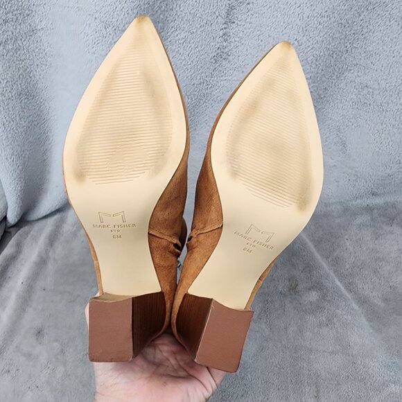 Marc Fisher Shoes Womens Size 8 Brown Leather Side Zip Ankle Boots - Picture 7 of 12